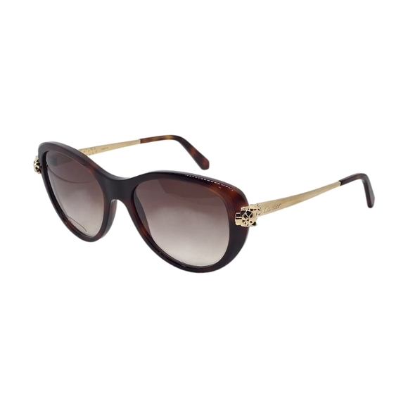 CARTIER Elegant Brown Sunglasses with Gold Accents - Picture 1 of 11